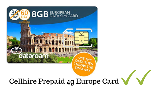 Cellhire Prepaid 4g Europe Card