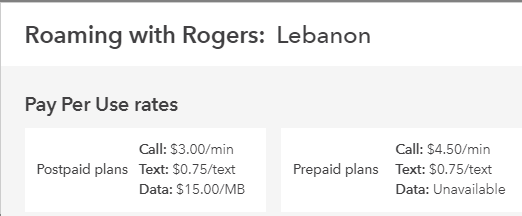 use my rogers cell phone in lebanon